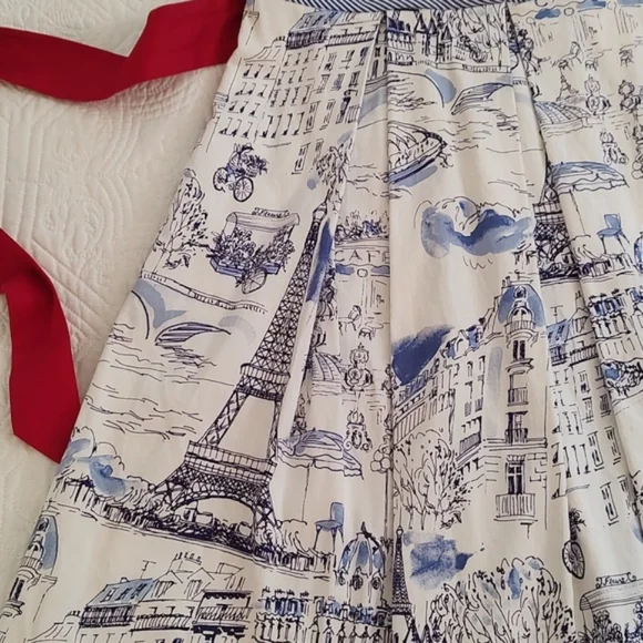 Chetta B Woman's Summer Paris Print Fit & Flare Dress/ Size 10 - Picture 12 of 14